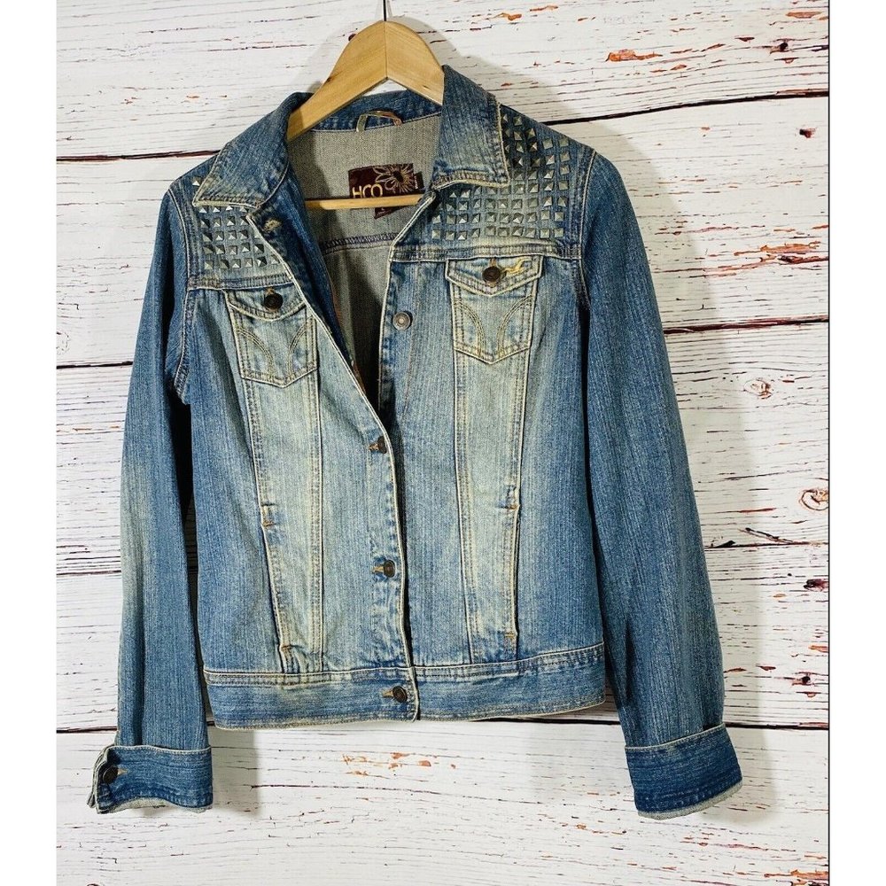Hollister Blue Jean Jacket with Silver Studs